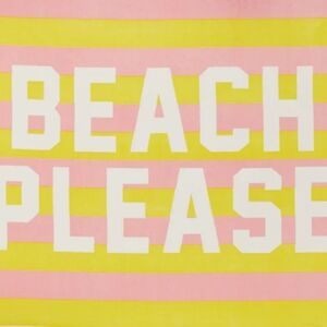 Private Party Beach Towel Beach Please Microfiber Summer Yellow Pink NEW NICE